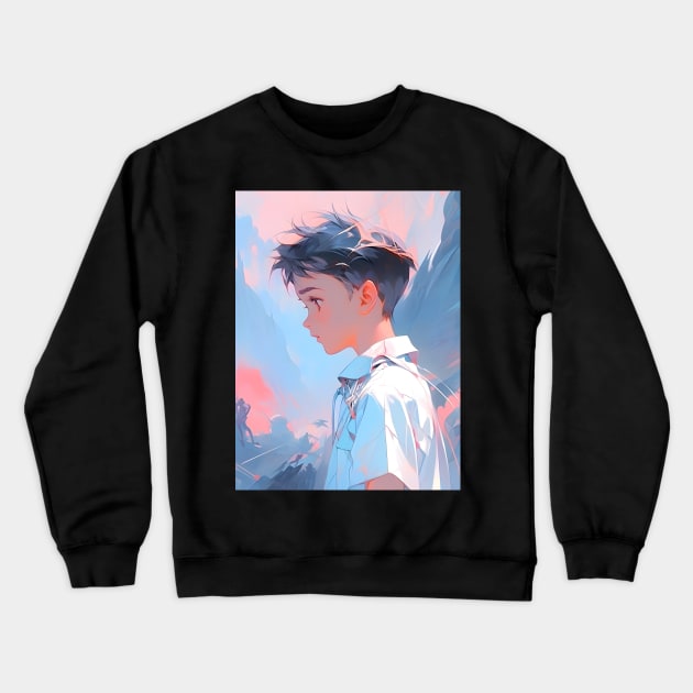 Discover Apocalyptic Anime Art and Surreal Manga Designs - Futuristic Illustrations Inspired by Neon Genesis Evangelion Crewneck Sweatshirt by insaneLEDP